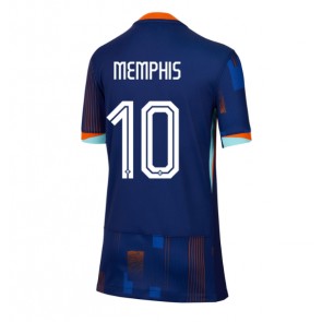 Billiga Nederländerna Memphis Depay #10 Bortatröja Dam EM 2024 Kortärmad